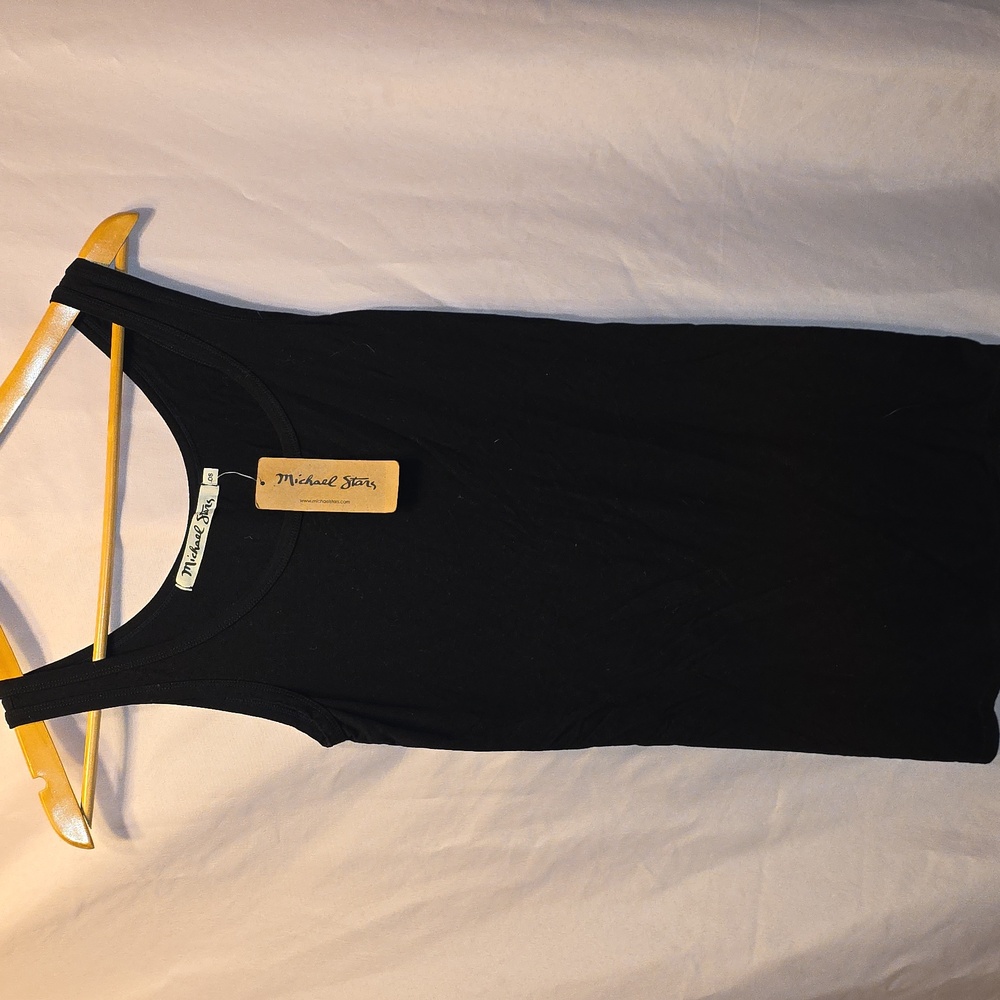 Michael Stars Black Top Womens Scoop Tank Top One Size (Janni #16)